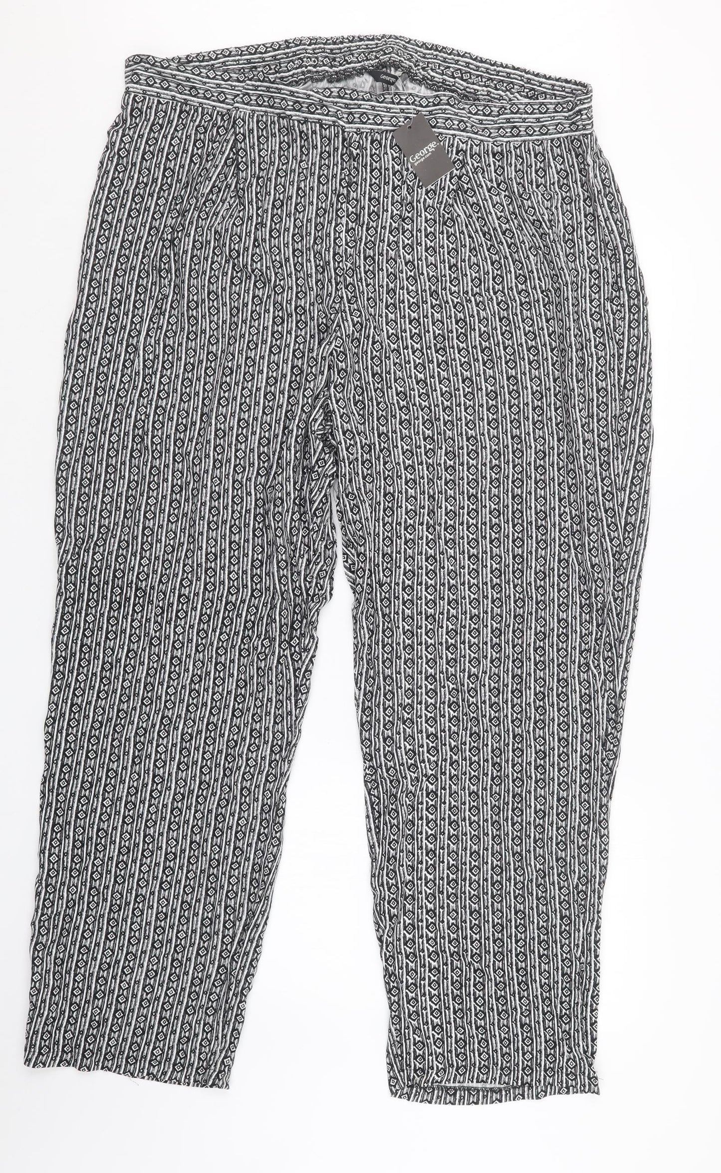 George Womens Black Geometric  Trousers  Size 24 L29 in