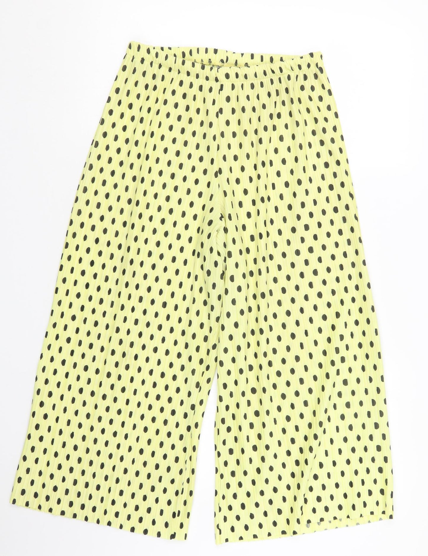 ASOS Womens Yellow Polka Dot  Trousers  Size 10 L22.5 in