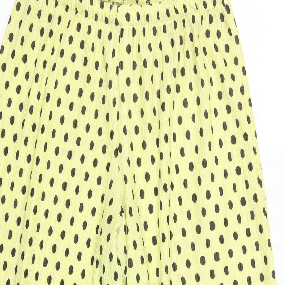 ASOS Womens Yellow Polka Dot  Trousers  Size 10 L22.5 in