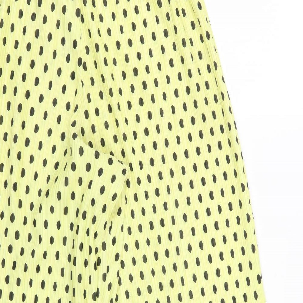 ASOS Womens Yellow Polka Dot  Trousers  Size 10 L22.5 in