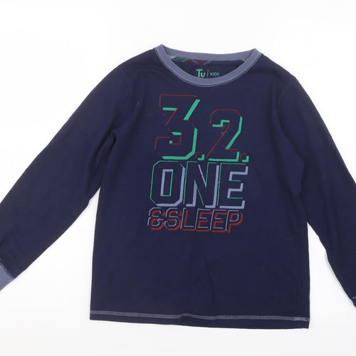 TU Boys Blue Geometric   Pyjama Top Size 10-11 Years