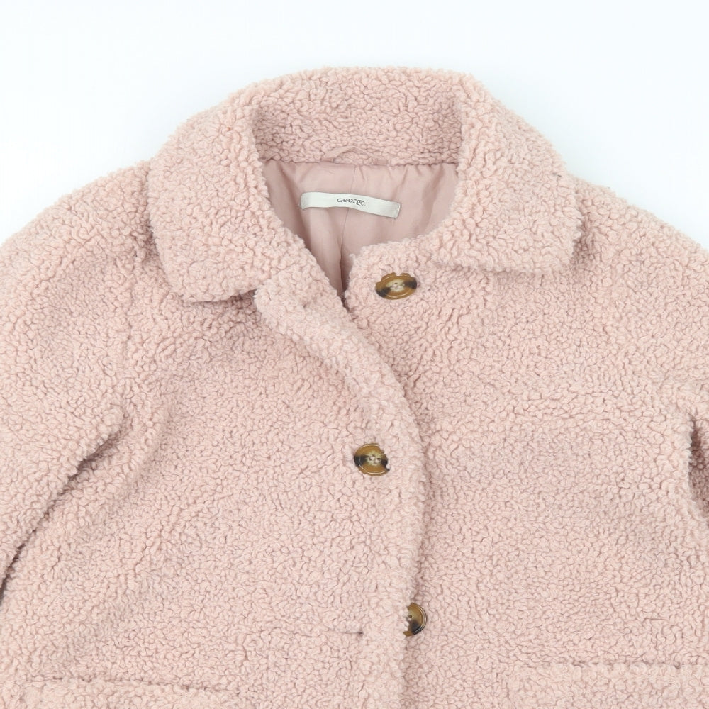 George Girls Pink   Pea Coat Coat Size 5-6 Years