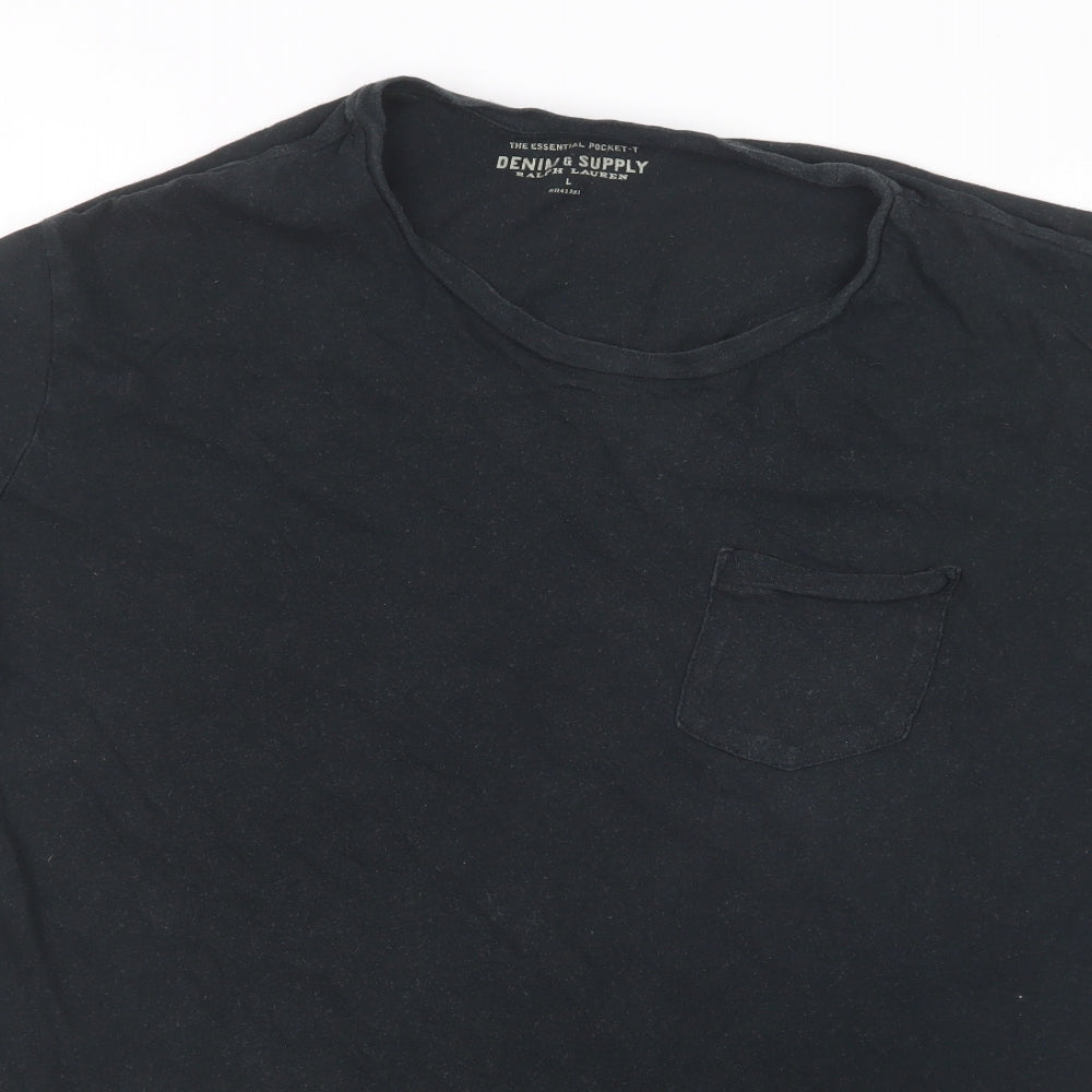 Ralph Lauren Mens Black    T-Shirt Size L