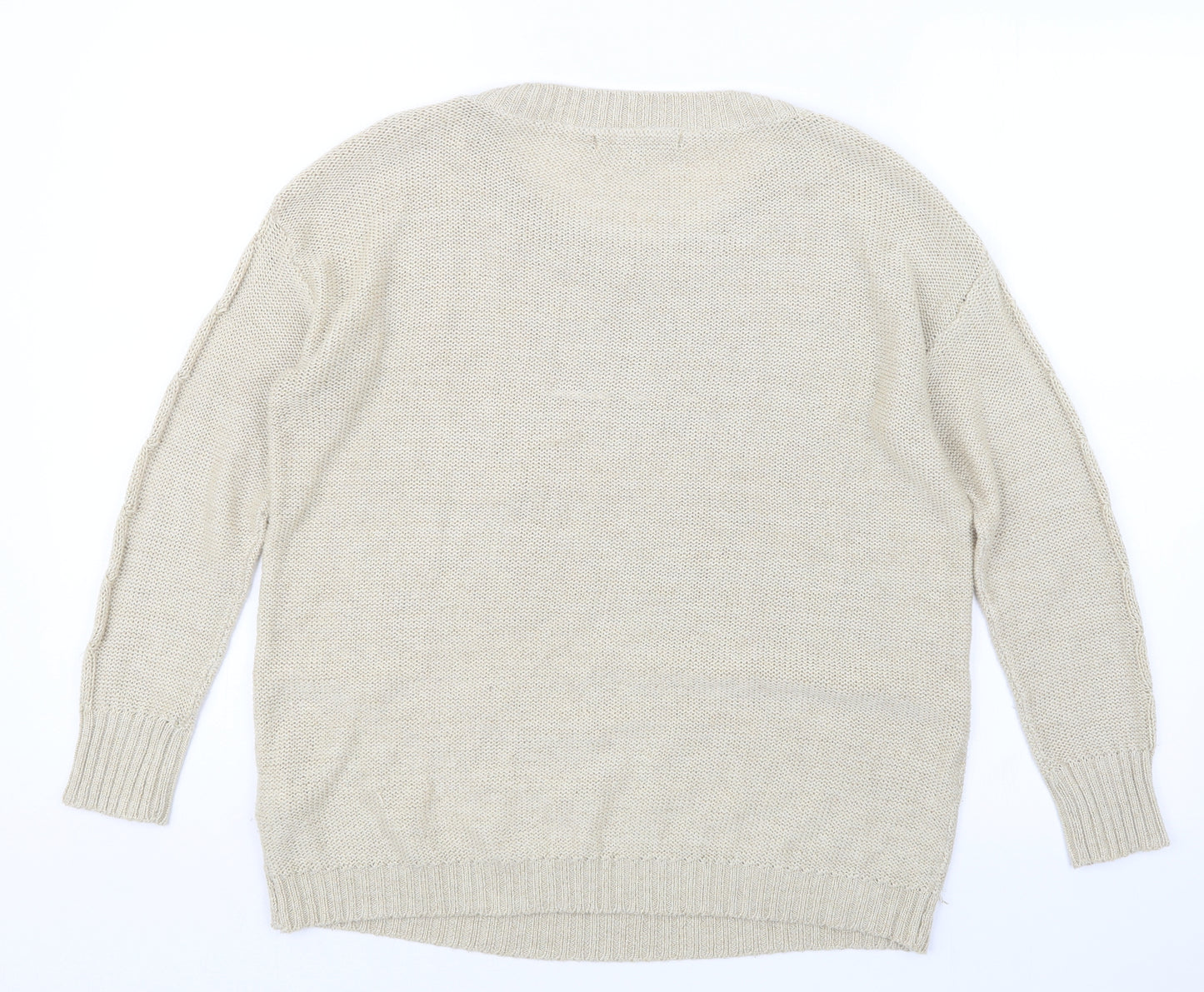 RESERVED Womens Beige  Knit Pullover Jumper Size S