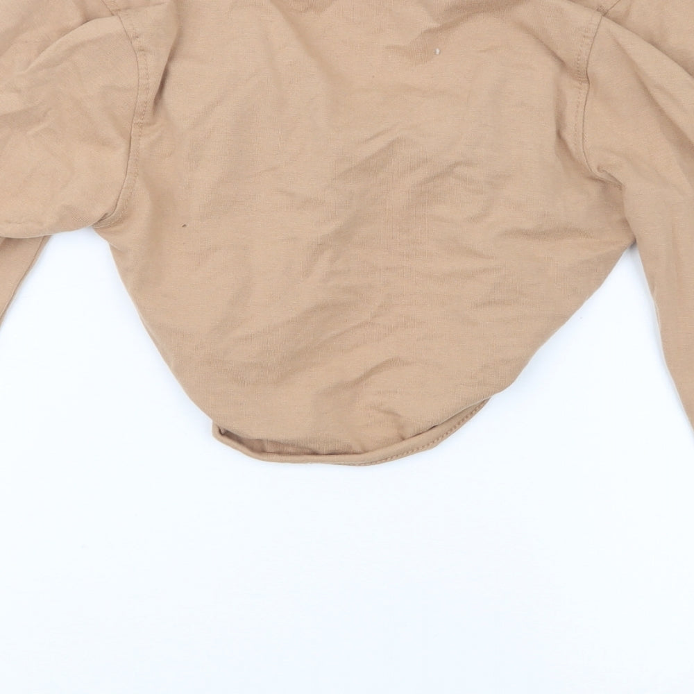 PRETTYLITTLETHING Womens Beige   Cropped T-Shirt Size 8
