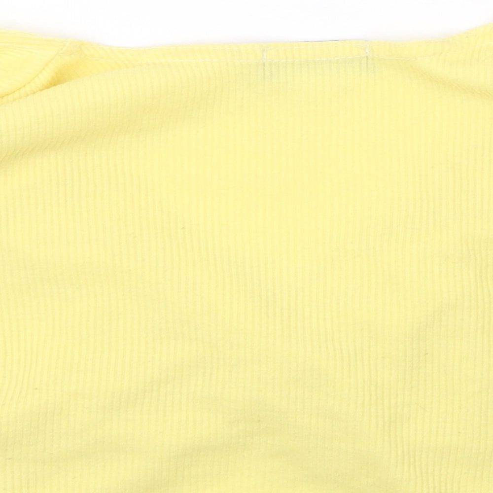 PRETTYLITTLETHING Womens Yellow   Cropped T-Shirt Size 8