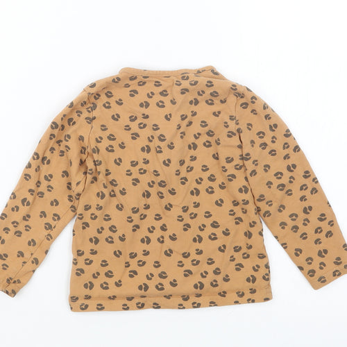 TU Girls Brown Animal Print  Basic T-Shirt Size 12-18 Months