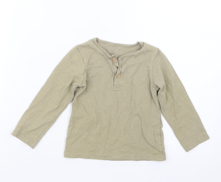 TU Boys Green Basic T-Shirt Size 12-18 Months
