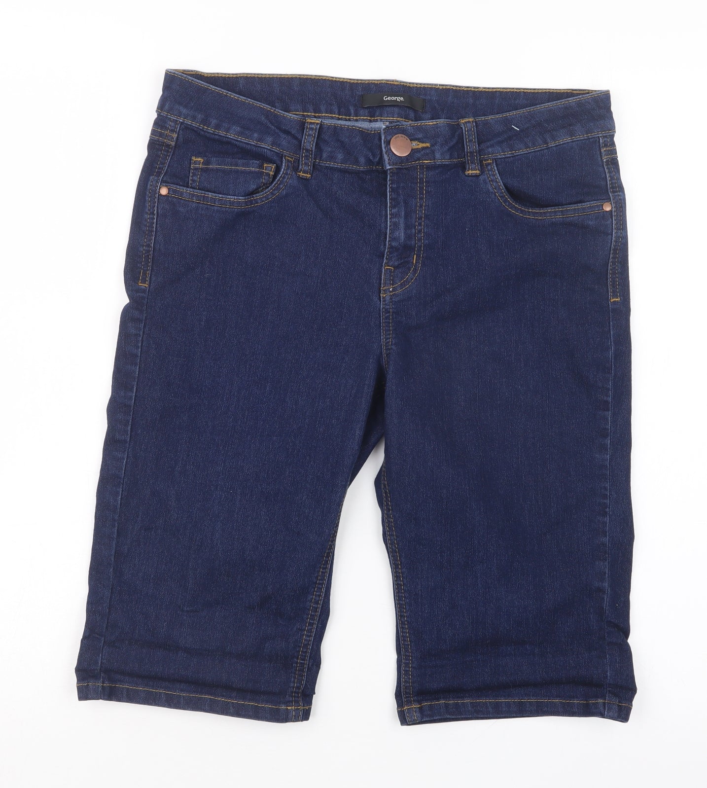 George Womens Blue  Denim Bermuda Shorts Size 12