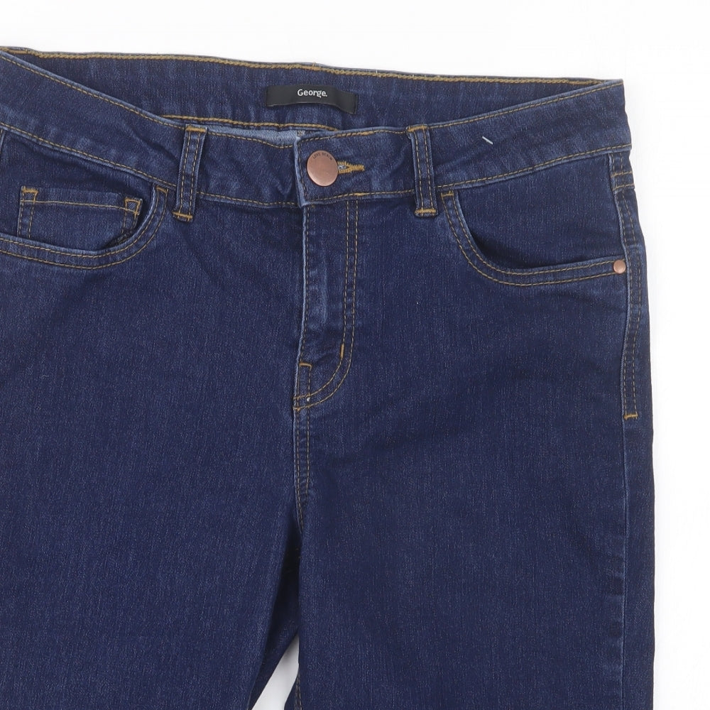 George Womens Blue  Denim Bermuda Shorts Size 12