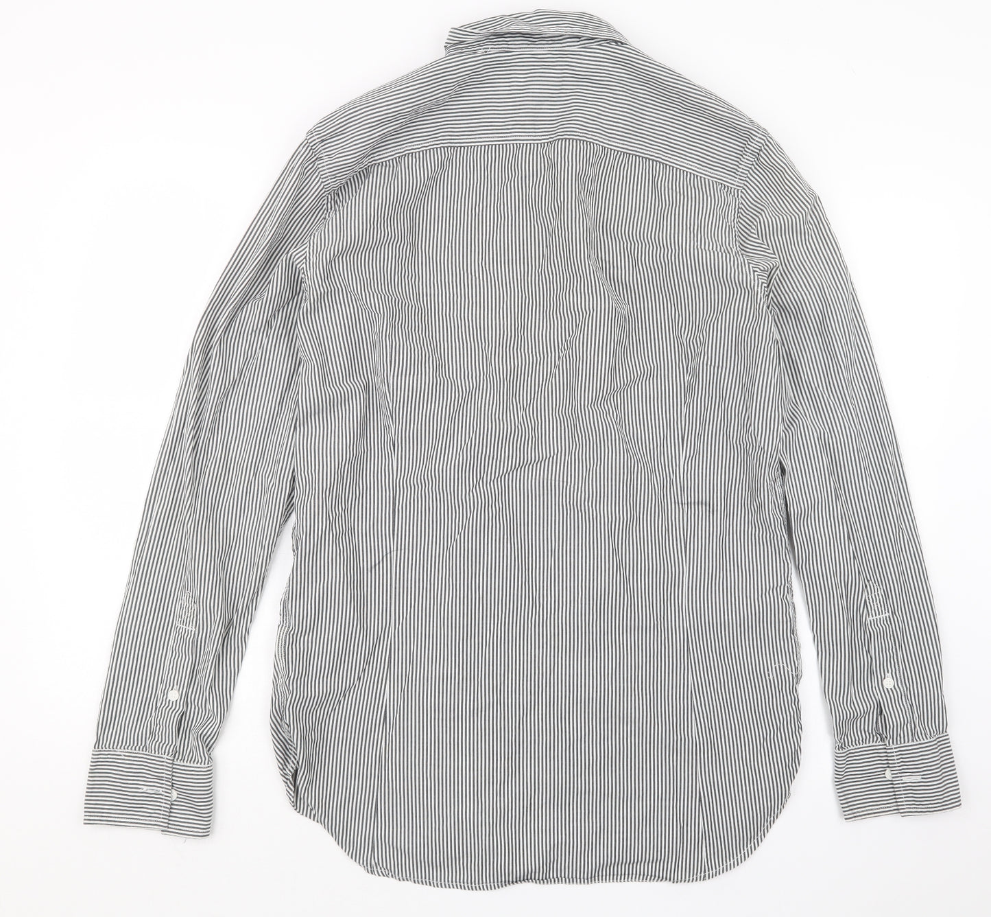 Diesel Mens Grey Striped   Button-Up Size L