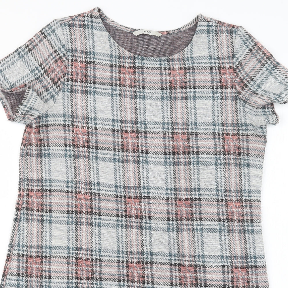 George Womens Grey Check  T-Shirt Dress  Size 12