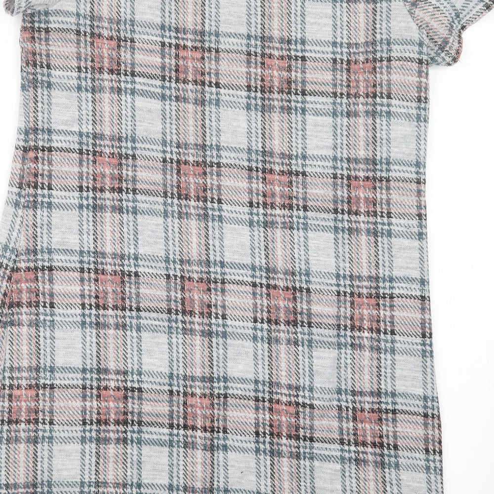 George Womens Grey Check  T-Shirt Dress  Size 12