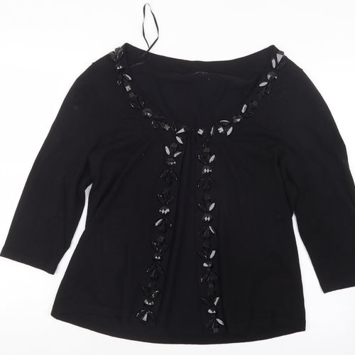 Per Una Womens Black   Cardigan Jumper Size 18