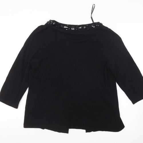 Per Una Womens Black   Cardigan Jumper Size 18