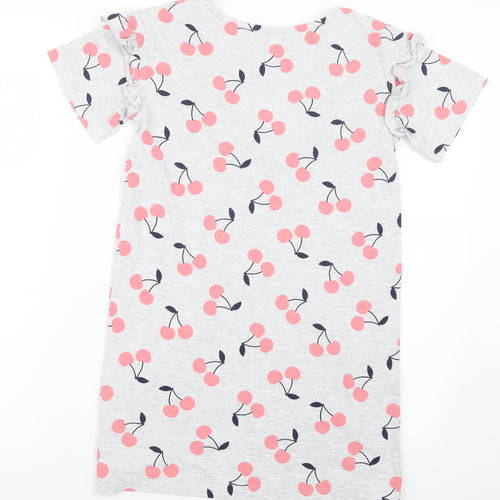 H&M Girls Grey Geometric  Basic T-Shirt Size 8-9 Years  - Long