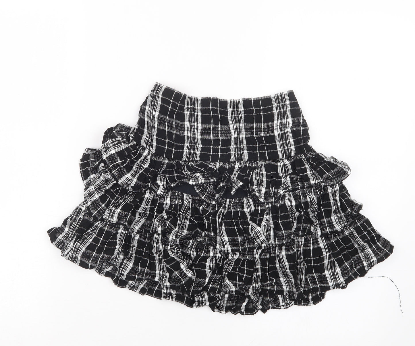 F&F Girls Black Check  A-Line Skirt Size 9-10 Years
