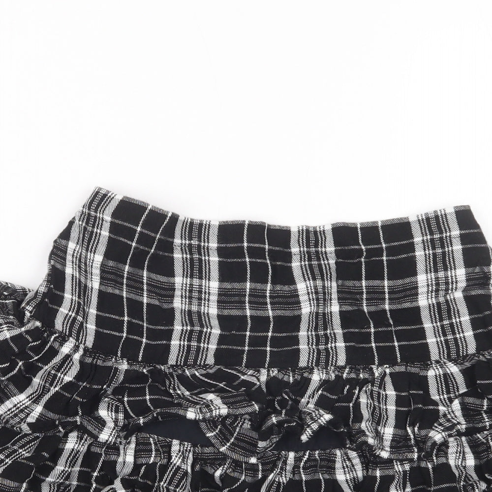 F&F Girls Black Check  A-Line Skirt Size 9-10 Years