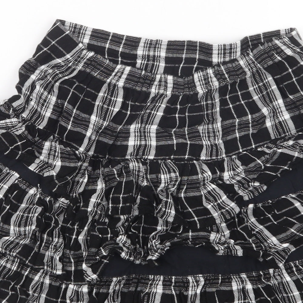 F&F Girls Black Check  A-Line Skirt Size 9-10 Years