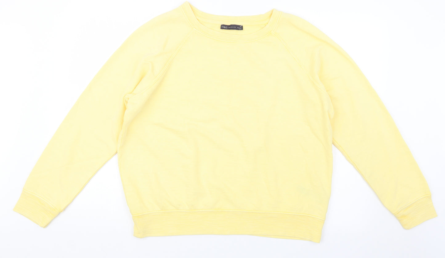 Marks and Spencer Womens Yellow   Pullover Jumper Size 16