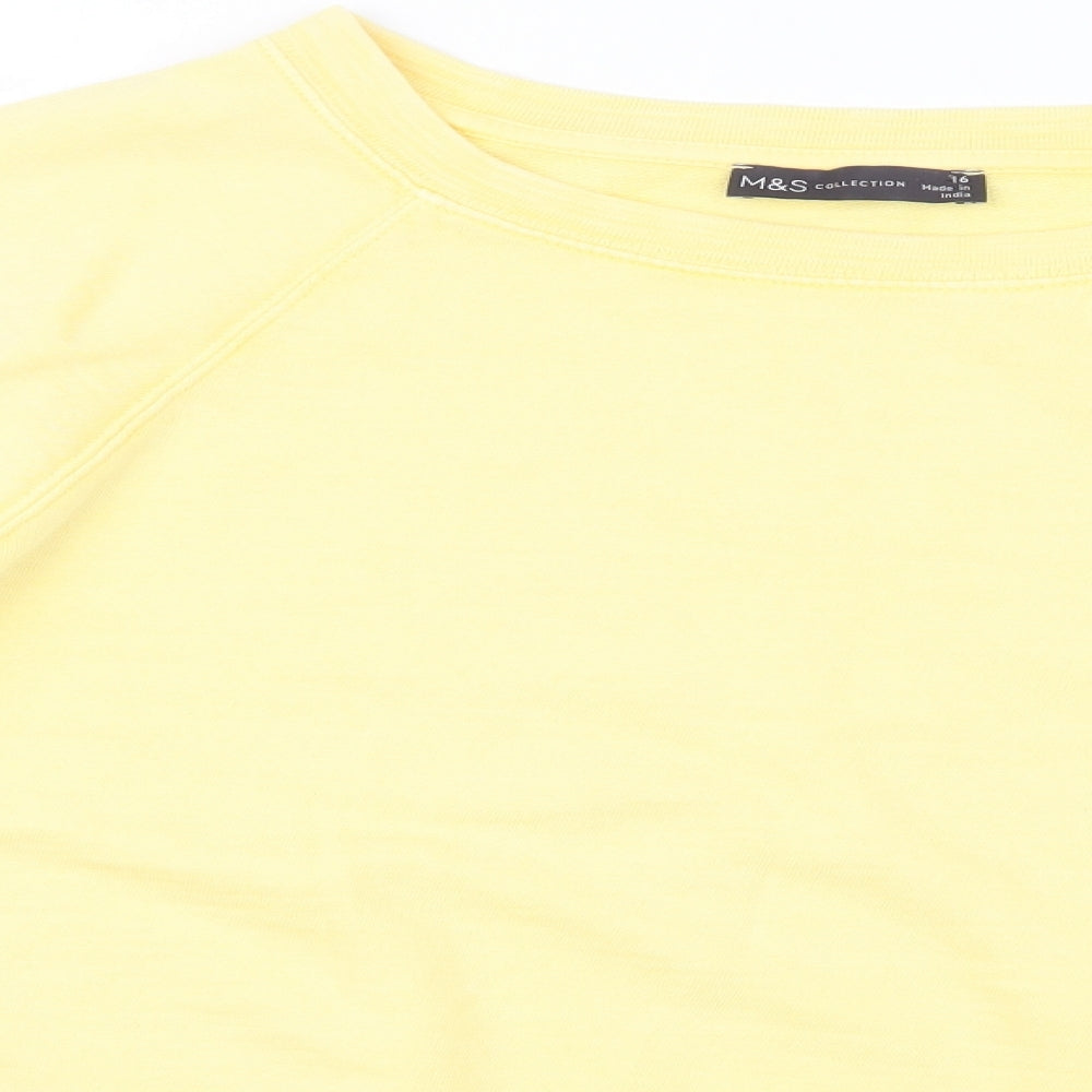 Marks and Spencer Womens Yellow   Pullover Jumper Size 16