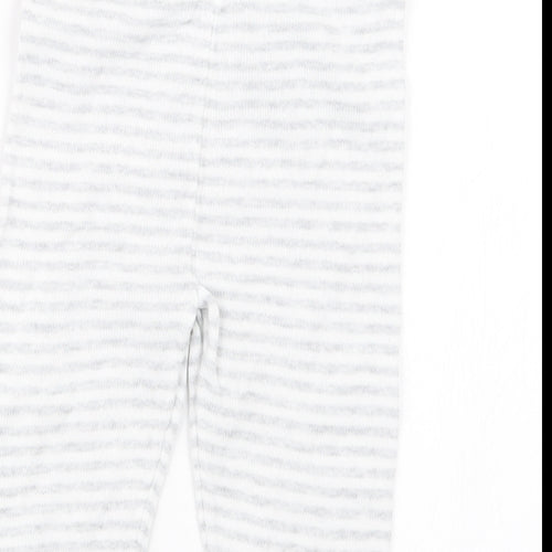 Marks and Spencer Baby Grey Striped Knit Capri Trousers Size 6-9 Months
