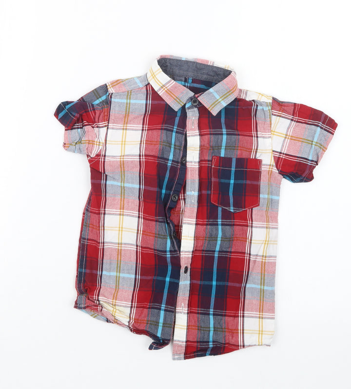 Rebel Boys Red Check  Basic Button-Up Size 3-4 Years