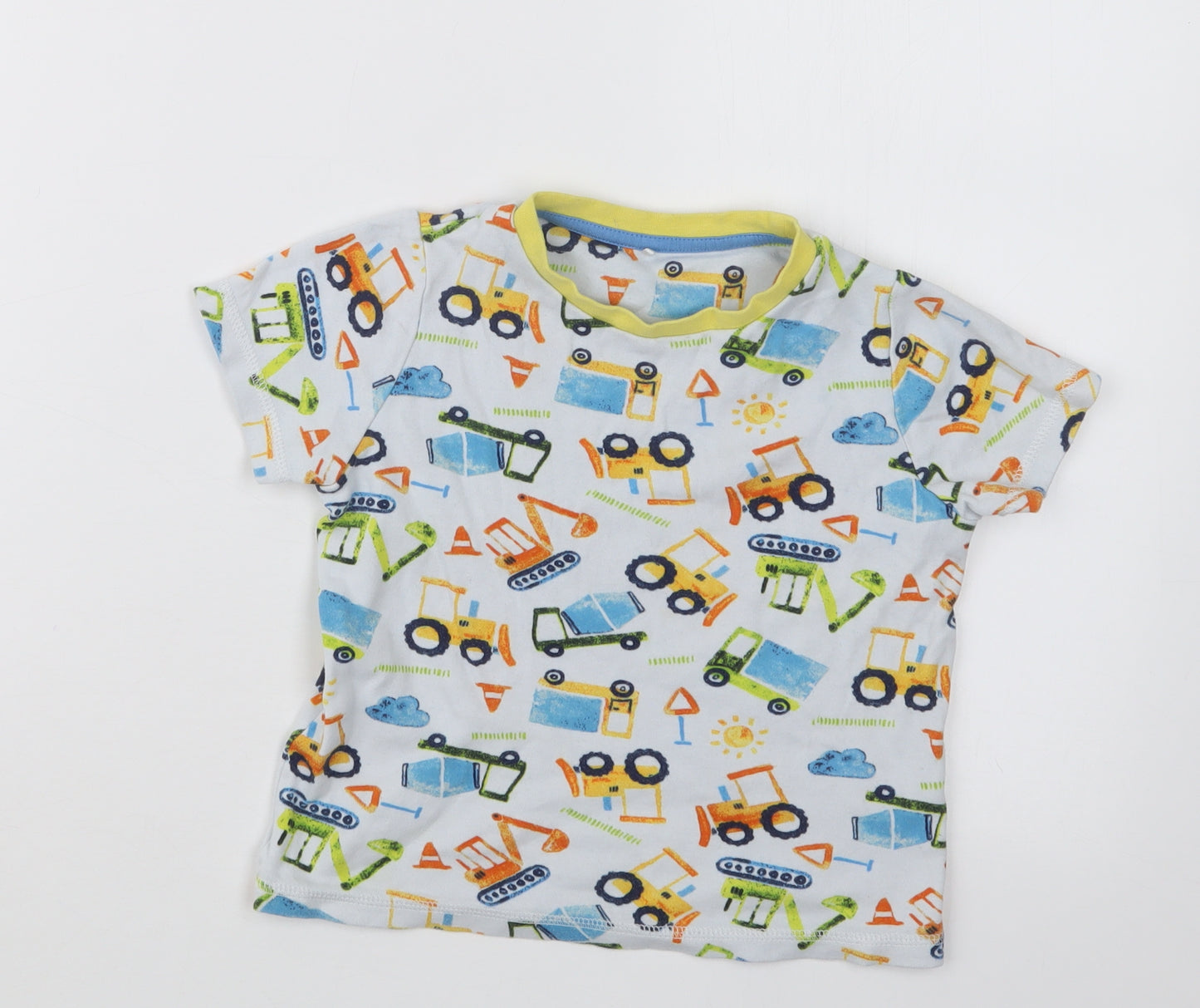 George Boys White Geometric   Pyjama Set Size 3-4 Years