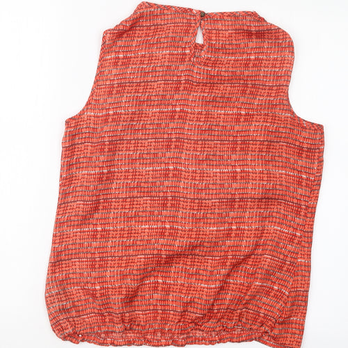 Per Una Womens Red Geometric  Basic Blouse Size 12