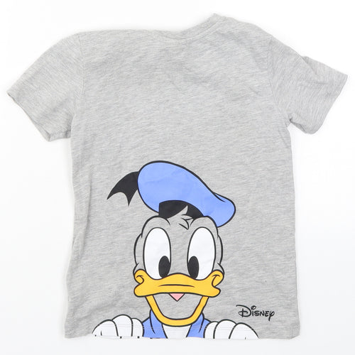 George Boys Grey   Basic T-Shirt Size 6-7 Years  - Mickey Mouse Donald Duck