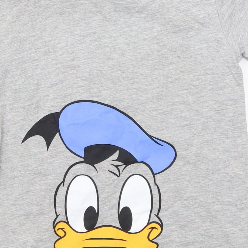 George Boys Grey   Basic T-Shirt Size 6-7 Years  - Mickey Mouse Donald Duck