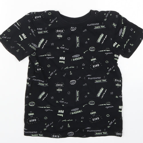 George Boys Black   Basic T-Shirt Size 6-7 Years  - Be Kind Have Fun Awesome