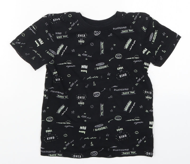 George Boys Black Basic T-Shirt Size 6-7 Years - Be Kind Have Fun Awesome