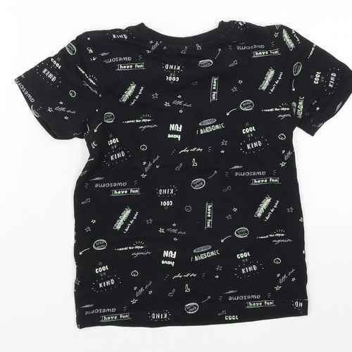 George Boys Black   Basic T-Shirt Size 6-7 Years  - Be Kind Have Fun Awesome
