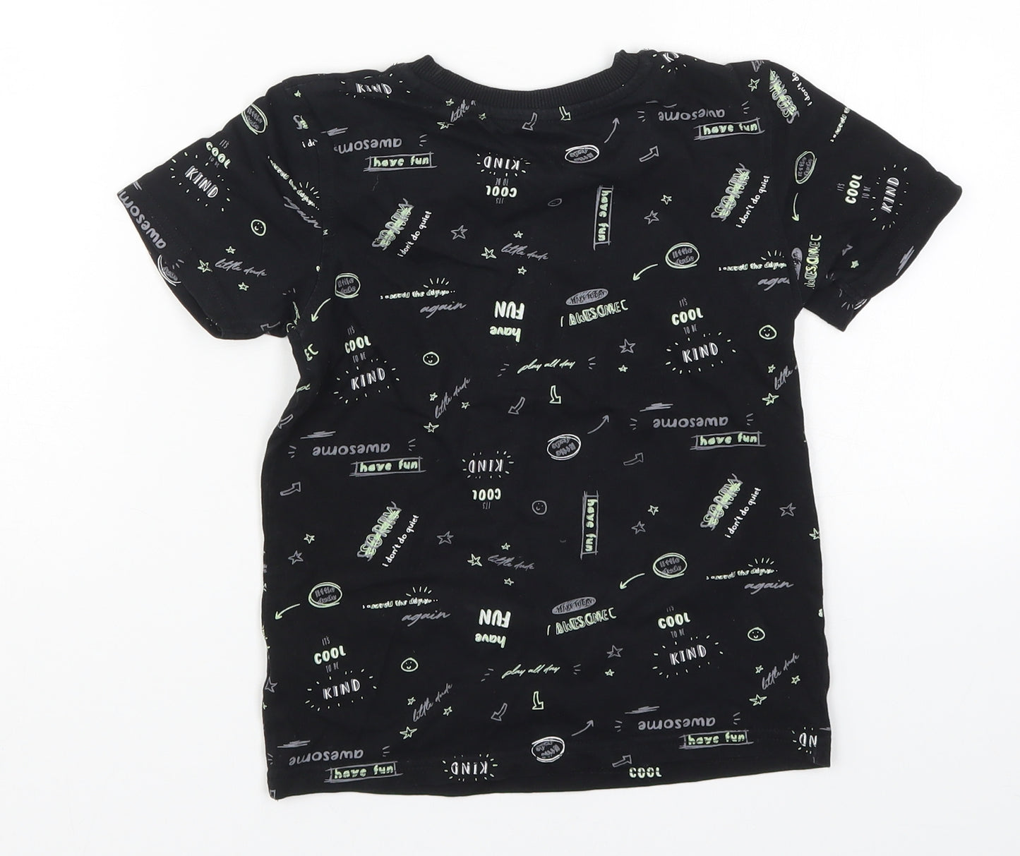 George Boys Black   Basic T-Shirt Size 6-7 Years  - Be Kind Have Fun Awesome