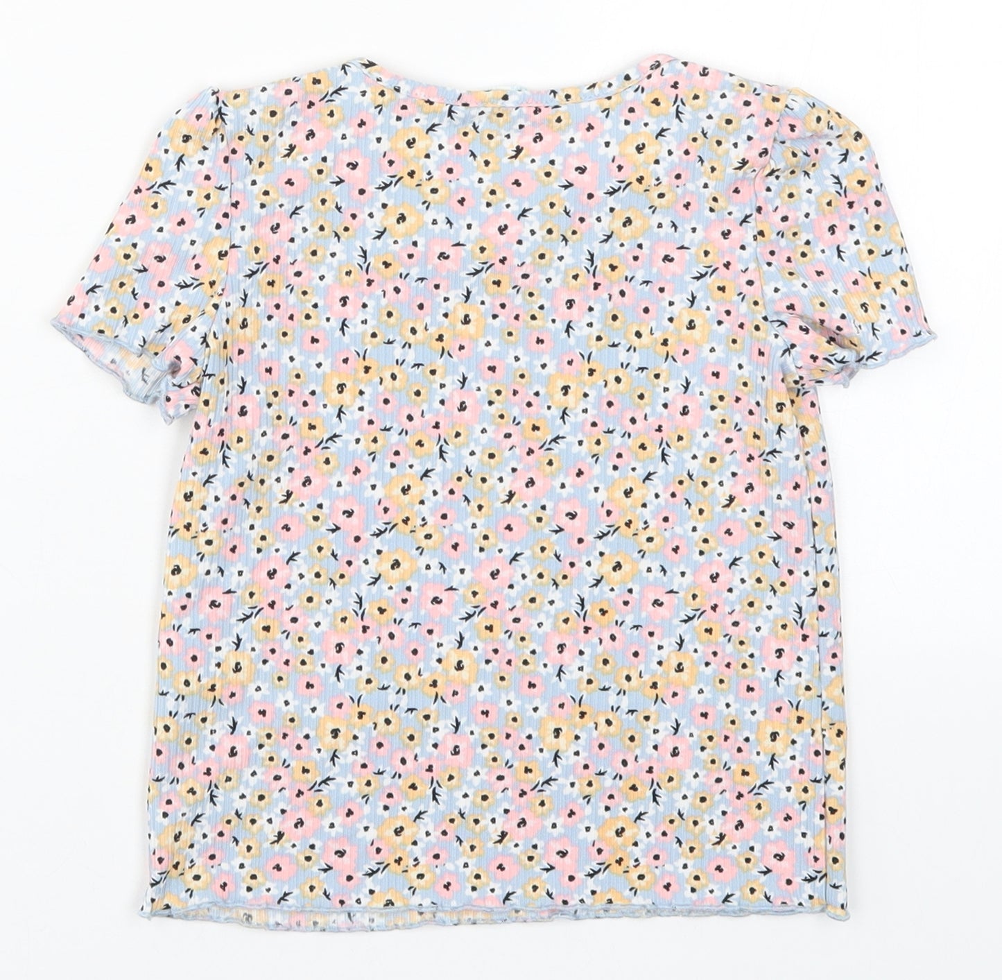 Primark Girls Multicoloured Floral  Basic T-Shirt Size 4-5 Years