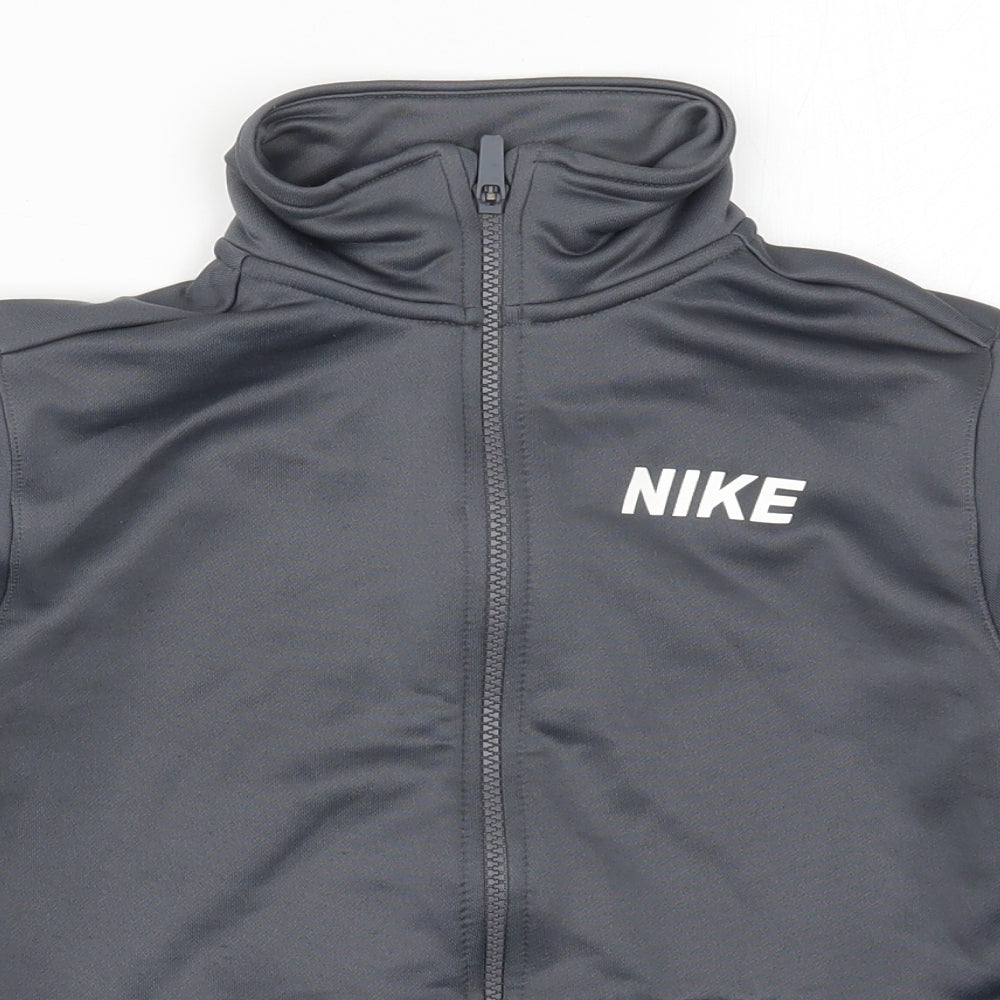 Nike Boys Grey Colourblock  Full Zip Sweatshirt Size 10-11 Years  - Blue