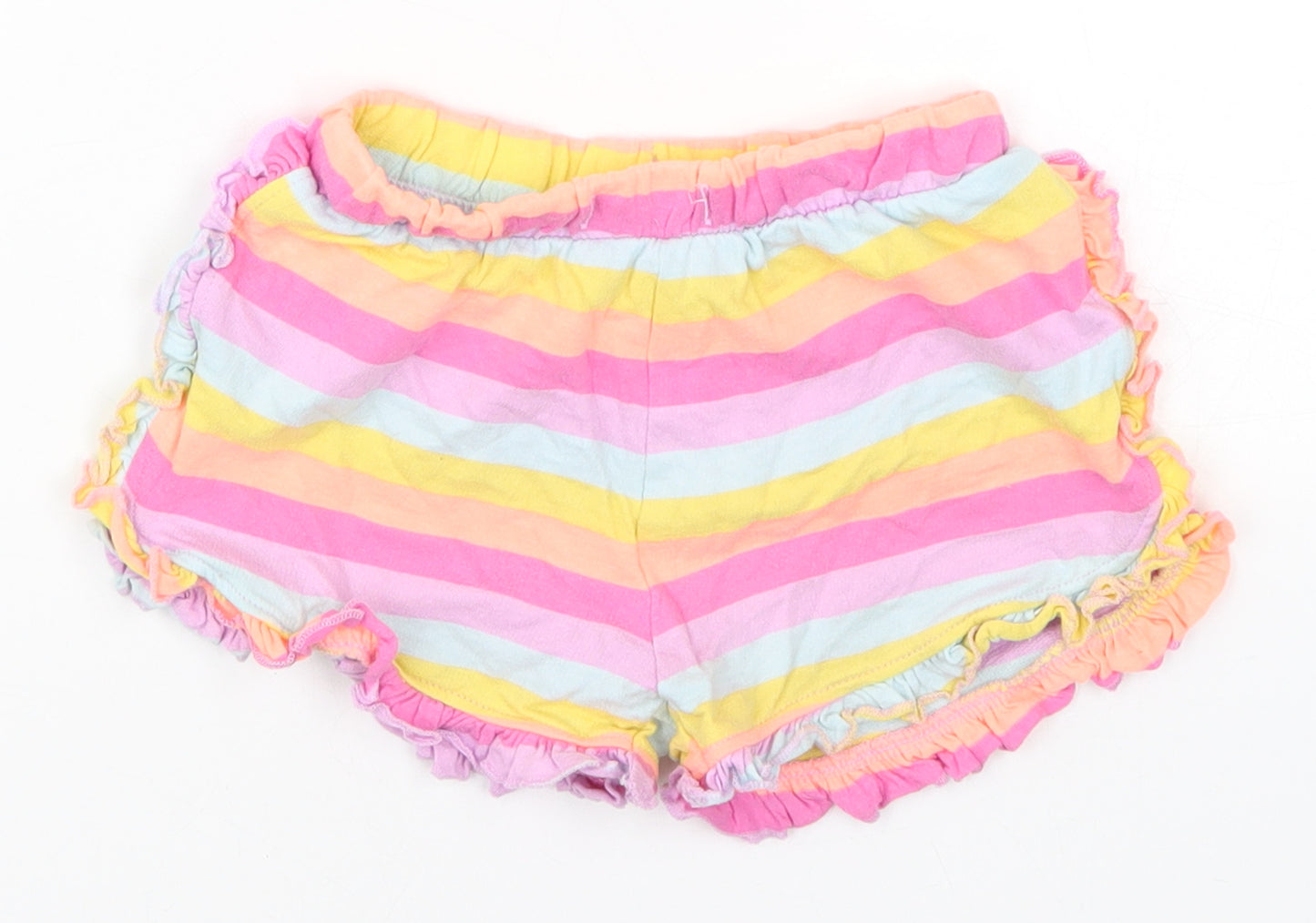Matalan Girls Multicoloured Striped  Sweat Shorts Size 4-5 Years