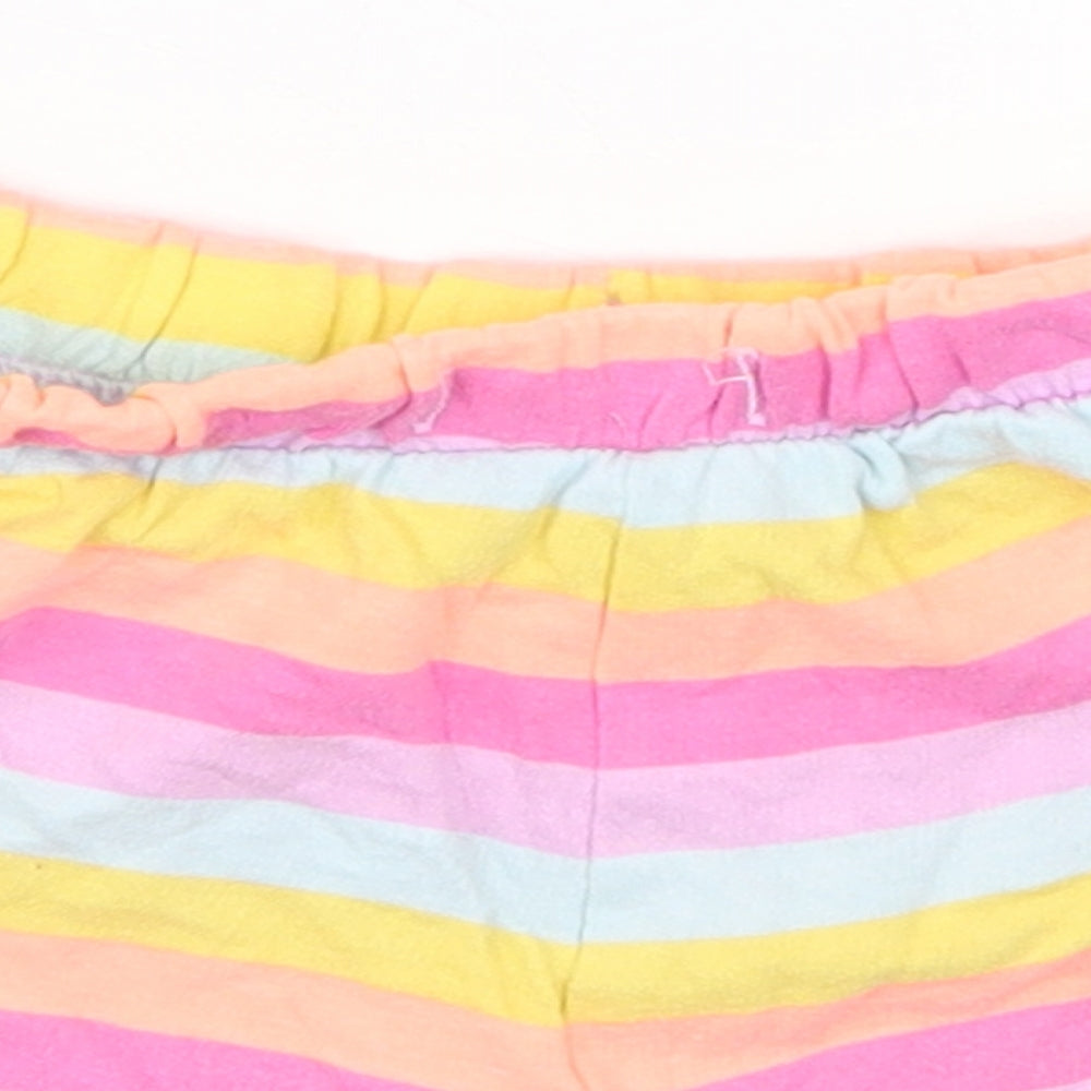 Matalan Girls Multicoloured Striped  Sweat Shorts Size 4-5 Years