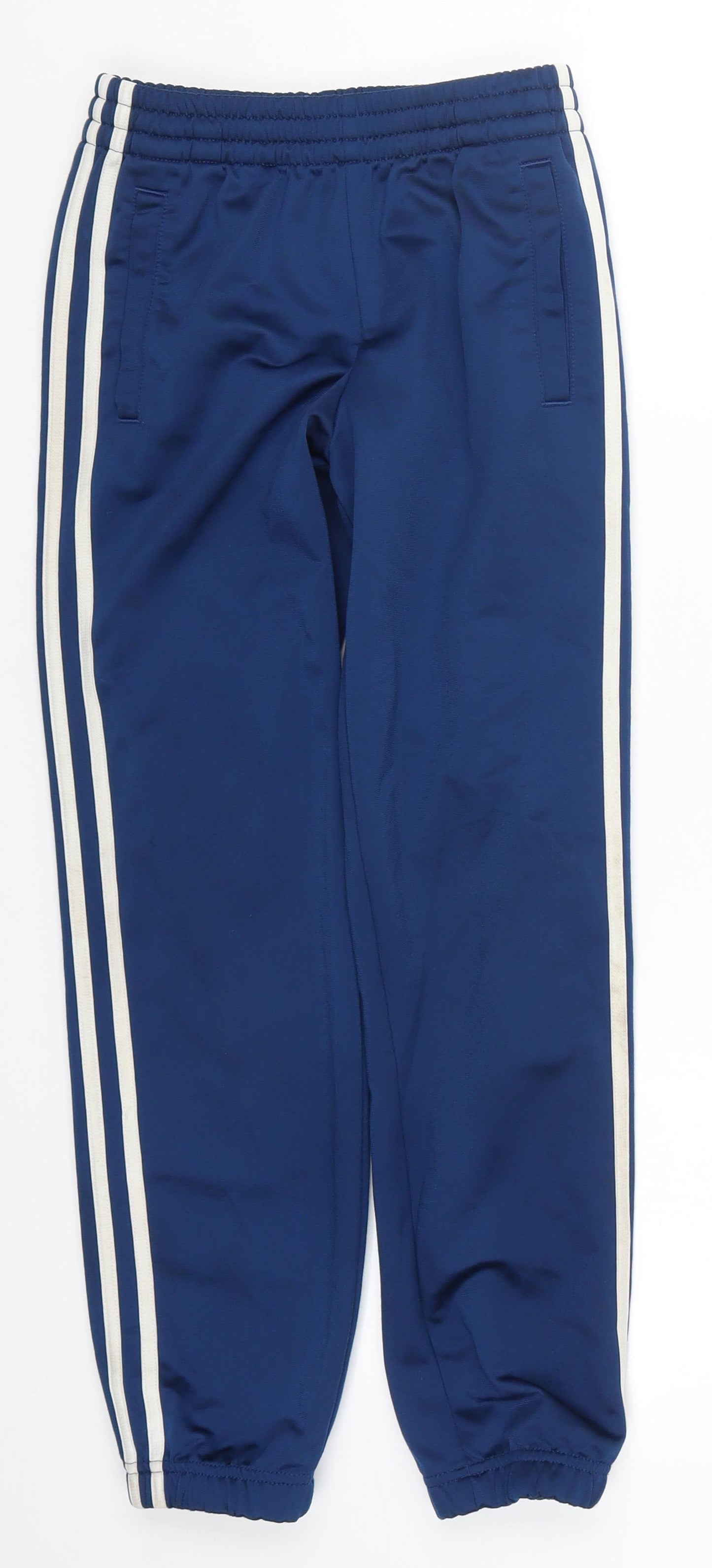 adidas Boys Blue Striped  Sweatpants Trousers Size 9-10 Years