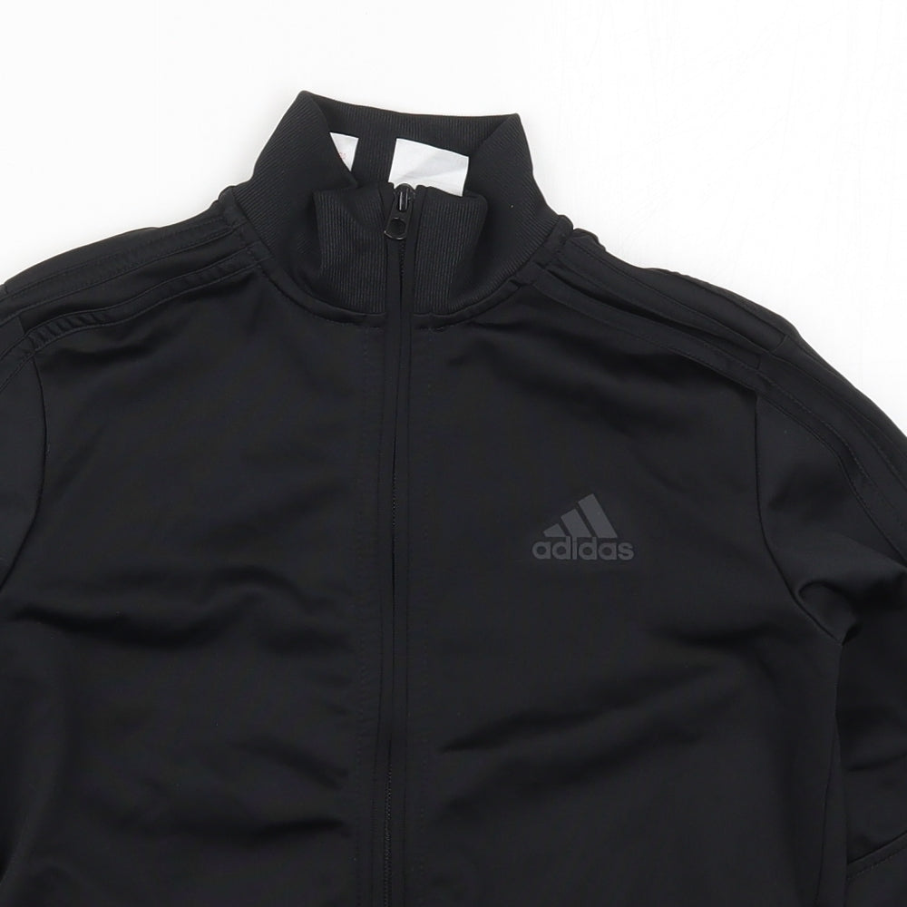adidas Boys Black   Full Zip Sweatshirt Size 9-10 Years