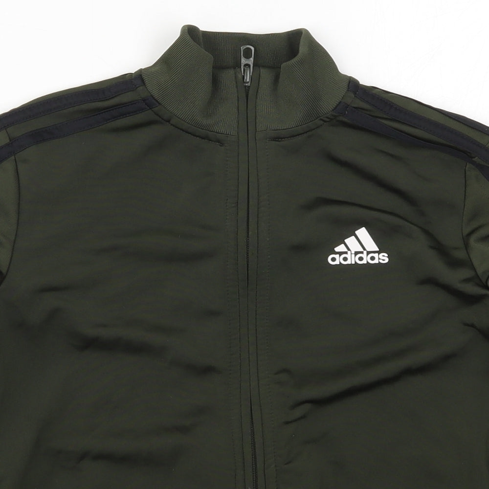 adidas Boys Green   Full Zip Sweatshirt Size 9-10 Years