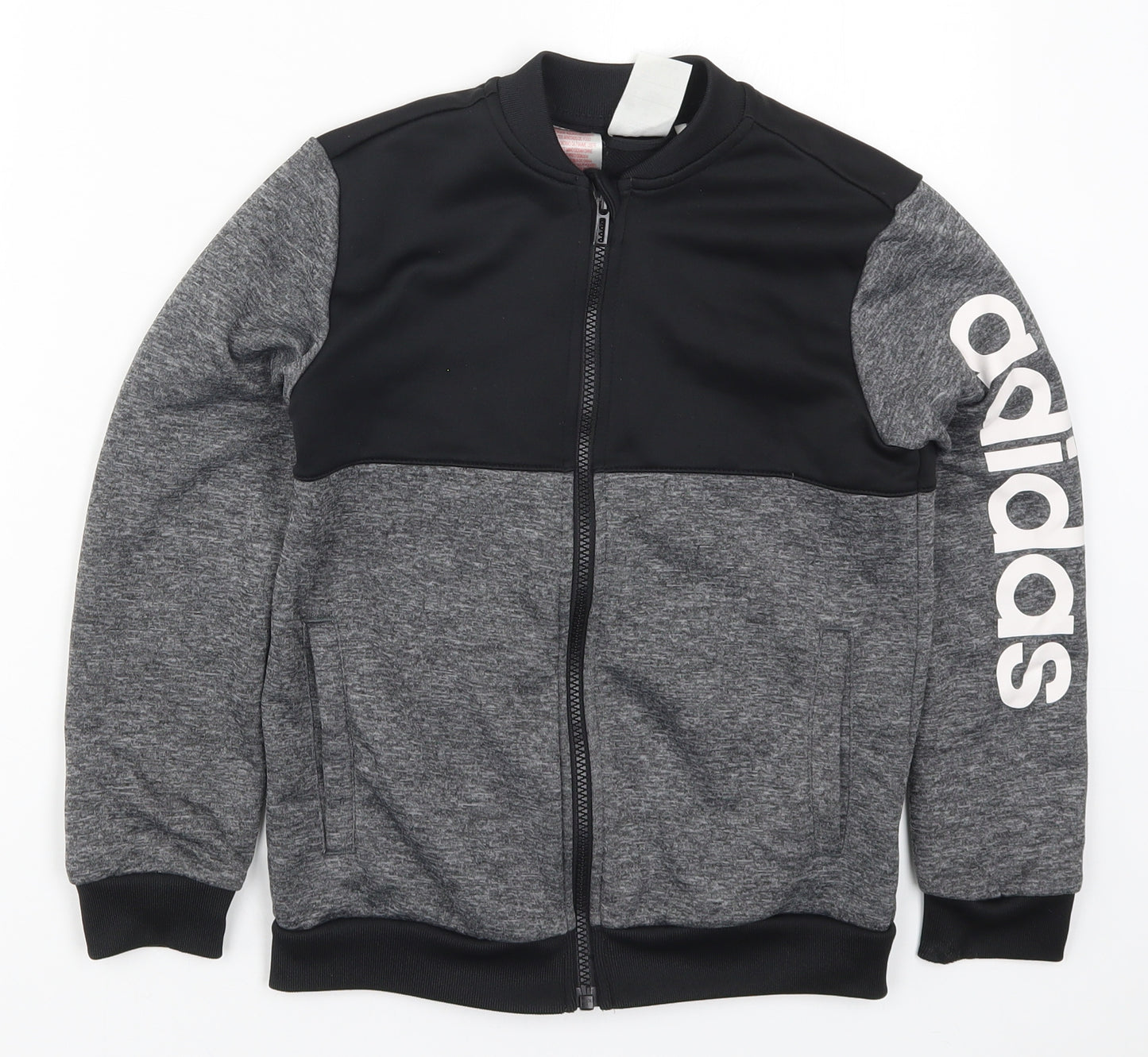 adidas Boys Grey   Full Zip Sweatshirt Size 9-10 Years