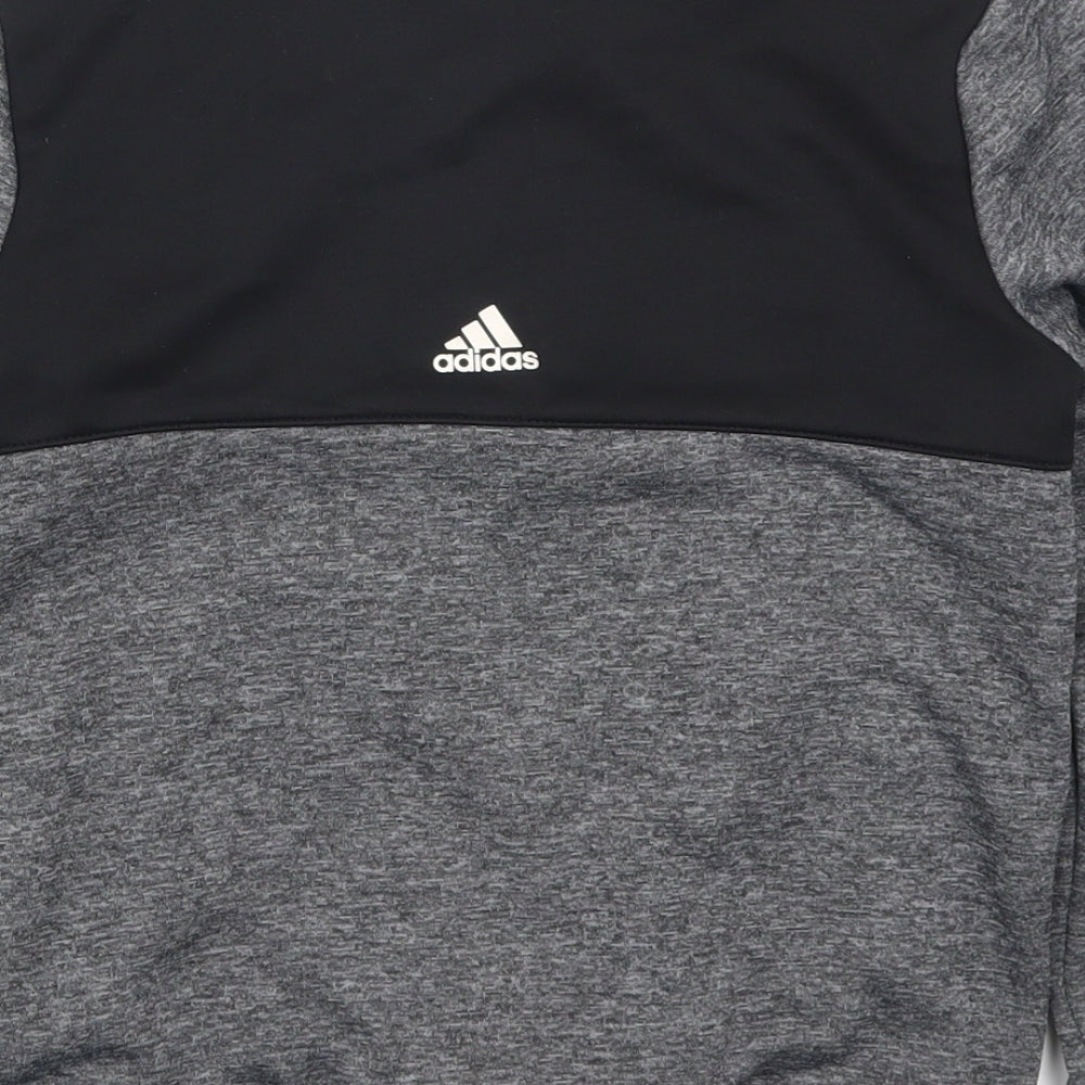 adidas Boys Grey   Full Zip Sweatshirt Size 9-10 Years