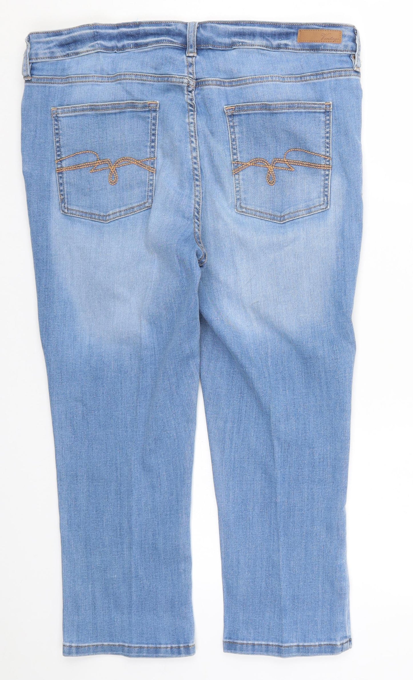 F&F Womens Blue  Denim Cropped Jeans Size 18 L23 in