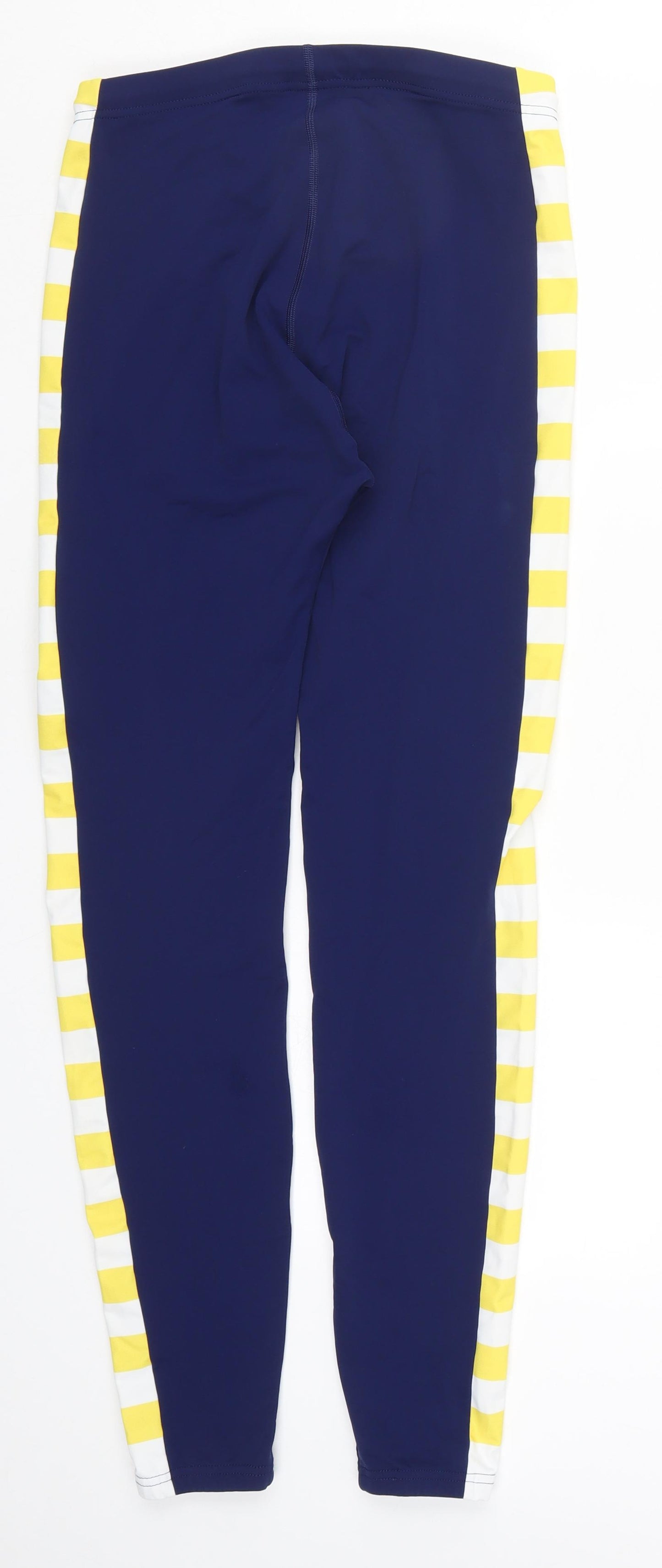 New Wave Womens Blue Striped  Carrot Leggings Size 26 in L28 in - Yellow Side Stripes