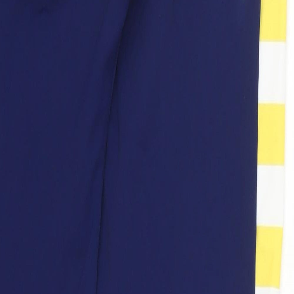 New Wave Womens Blue Striped  Carrot Leggings Size 26 in L28 in - Yellow Side Stripes