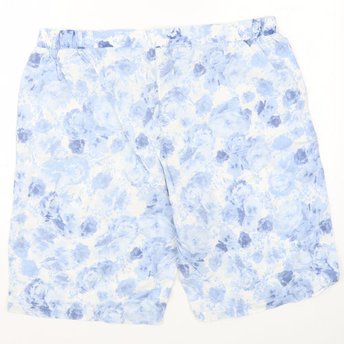 Preworn Womens Blue Floral  Bermuda Shorts Size 38 in