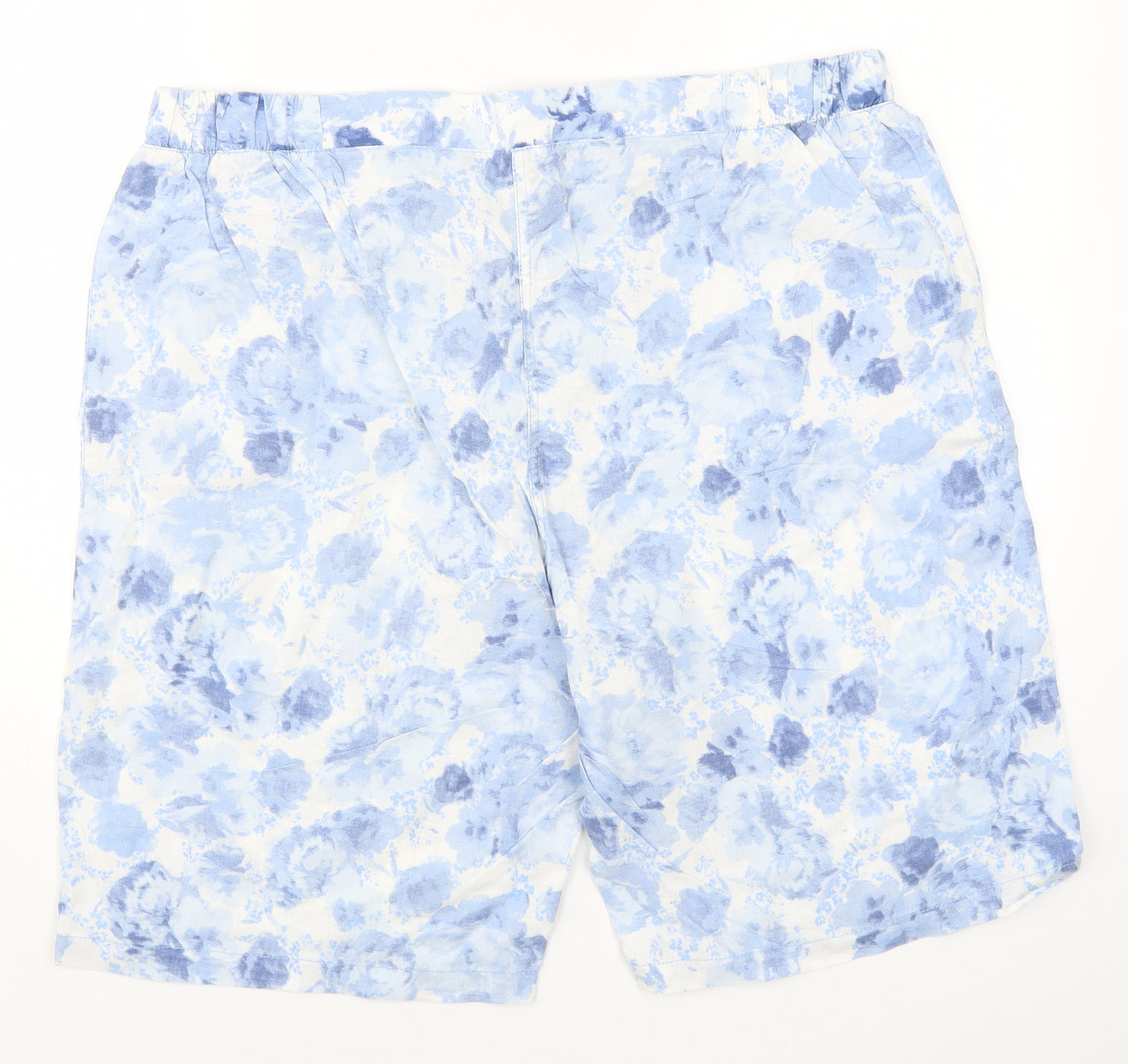 Preworn Womens Blue Floral  Bermuda Shorts Size 38 in