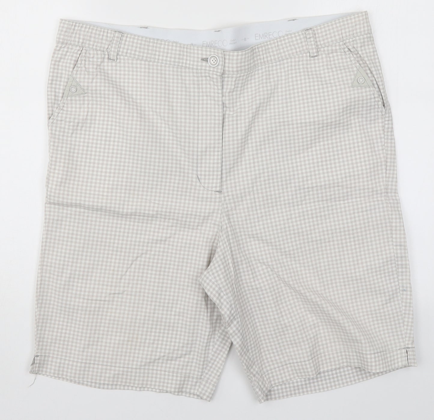 Emreco Womens Grey Check  Bermuda Shorts Size 38